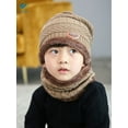 thumbnail image 5 of Deago Kids Winter Hat and Scarf Set Warm Knit Beanie Cap and Circle Scarf with Fleece Lining for Children Boys Girls (Khaki), 5 of 7