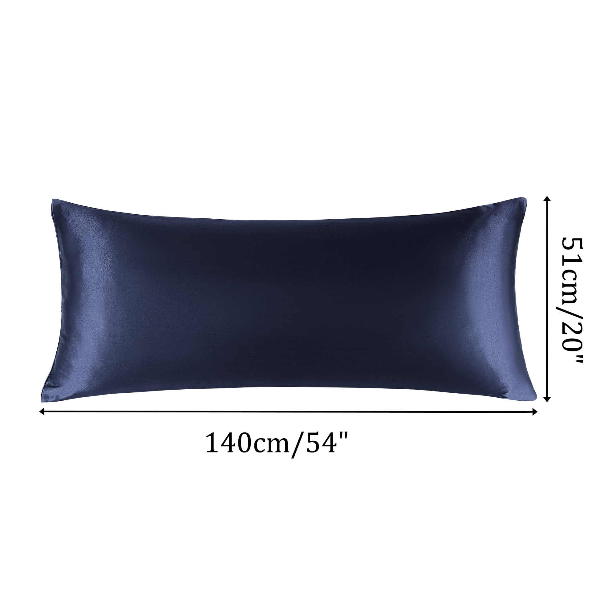 Unique Bargains 1 PC Satin Envelope Closure Body Pillowcases Navy 20"x54"