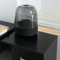 thumbnail image 3 of L Shaped Computer Desk, 180° Rotating Corner Desk with Storage Shelves, Drawer and Cabinet, Study Workstation for Home Office, Black, 3 of 9