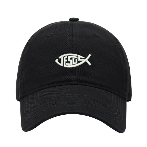 Baseball Cap Embroidered Hat for Jesus Christian Fish Men's Adjustable Cotton Unisex Embroidery Baseball Caps