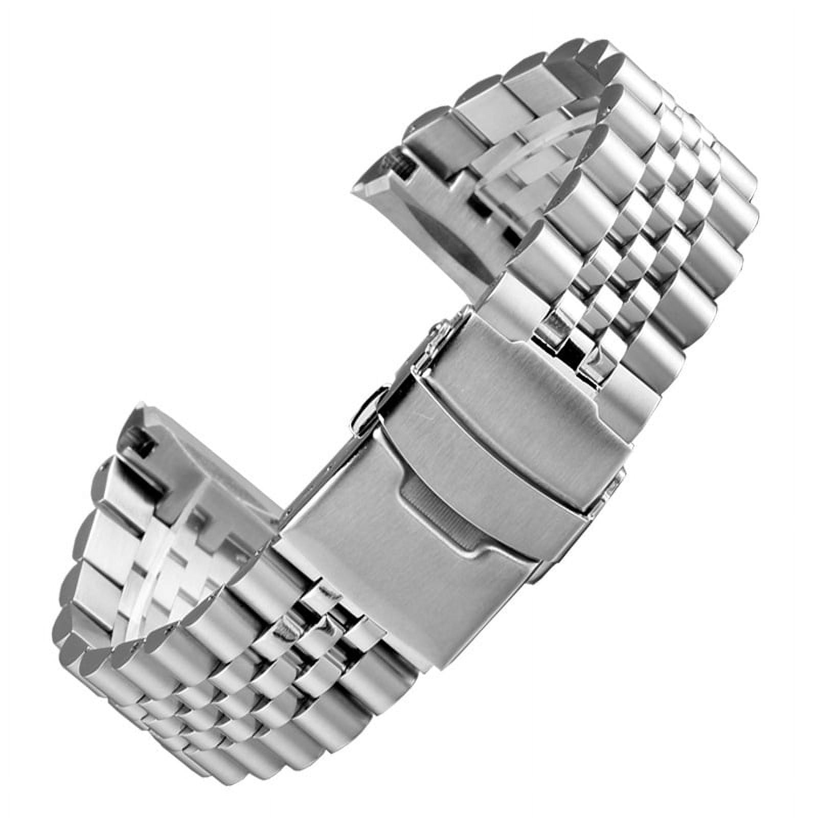 SHENMO Stainless Steel Watch Strap Metal Mesh Watch Strap for Men Women Metal Watch Strap 20mm Silver