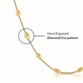 thumbnail image 6 of Tilo Jewelry Yellow Gold Plated Solid 925 Sterling Silver Diamond-Cut Oval-Shaped Beaded Station Chain Necklace with Secure Lobster Lock | 18 Inch | Everyday Necklace for Women, Men, Unisex, 6 of 12