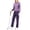 PURPLE, variant on Women's 2Pc V Neck Tracksuit, 4 Way Stretch Breathable Reflective for Golf Running Casual Light Gray Navy S