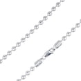 thumbnail image 2 of Solid 925 Sterling Silver Italian Ball Bead Chain 3mm Necklace, Made in Italy Chains For Men, Necklace for Charms, Dog Tag Necklace, 2 of 7