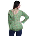 thumbnail image 4 of Moomaya Empire Waist Top Printed Dress V-Neck Full Sleeve Tunic Peplum Top For Women, 4 of 6
