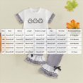 thumbnail image 3 of HCNTES Baby Girl Clothes Toddler Baby Girl Halloween Clothes 6 12 18 24 Month 2T 3T 4T Pumpkin Ruffled Trim Crew Neck Short Sleeve Tops and Plaid Pants 2 Pcs Outfit Set, 3 of 6