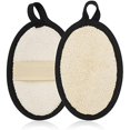 thumbnail image 1 of wonima11 2Pcs Loofah Exfoliating Body Scrubber, Biodegradable Shower luffa Pad, Natural Loofah Sponge, Loofah for Men and Women (Beige), 1 of 1
