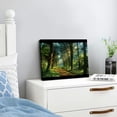 thumbnail image 3 of ARISTURING Green Forest Framed Canvas Wall Art Nature Landscape Canvas Pictures for Living Room Bedroom Wall Decor Sunlight Through Pine Trees Scene Painting Art Print Natural Wood Frame 20x16inch, 3 of 6