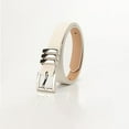 thumbnail image 2 of Previn Women's Skinny Belt Fashion Metal Ratchet Belt Elegant Classic Basic Groove Casual Metal Buckle Belt White Small-X-Large, 2 of 3