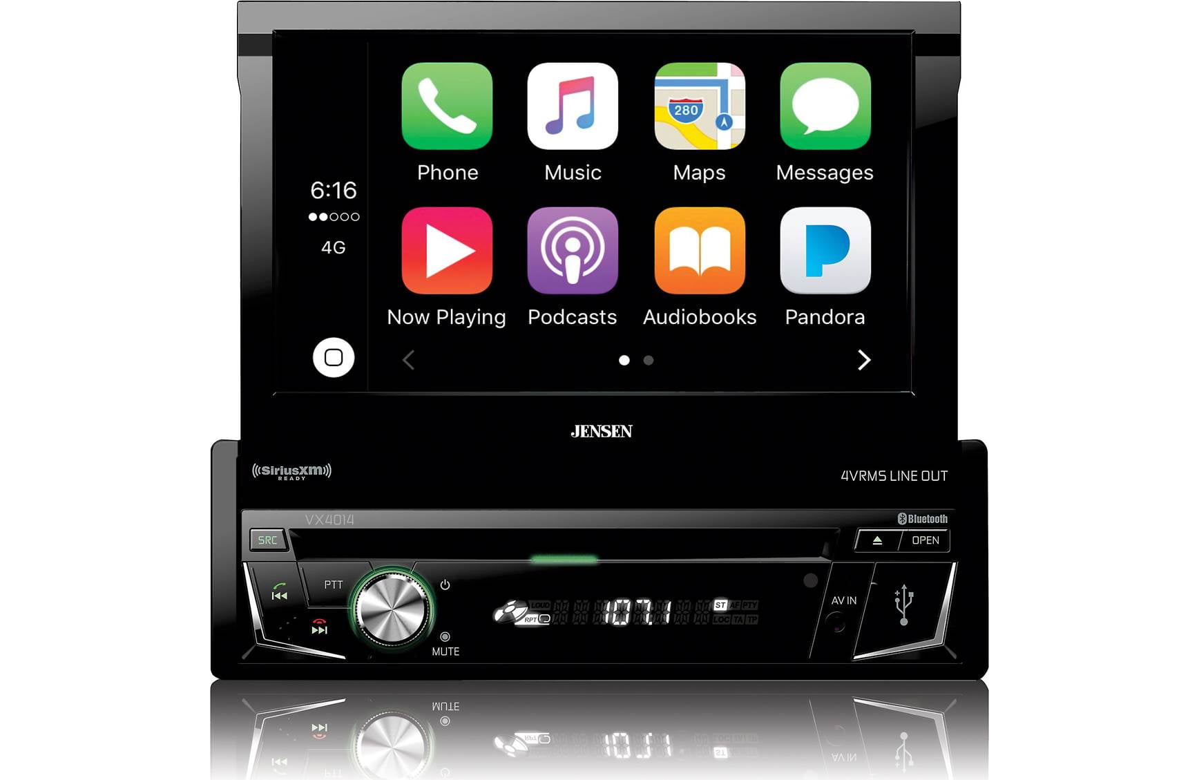 Jensen VX4014 1 Din Flip Up 7 Inch Touch Screen DVD receiver with CarPlay