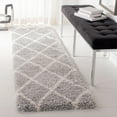 thumbnail image 2 of SAFAVIEH Fontana Catrina Geometric Shag Runner Rug, Grey/Cream, 2'3" x 6', 2 of 7