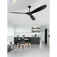 thumbnail image 4 of Zardon 70in Farmhouse Ceiling Fan with Remote Control No Light, 6 Speeds, Reversible, Low Profile Flush Mount Ceiling Fan for Indoor, Outdoor, Black, 4 of 7