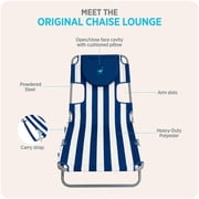 Ostrich Chaise Lounge, Facedown Beach Camping Pool Tanning Chair, Stripe