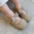 thumbnail image 3 of BULLPIANO Toddler Dress Shoes Little Girl Bow Mary Jane Glitter Pearl Ballet Flats Party School Wedding, 3 of 9
