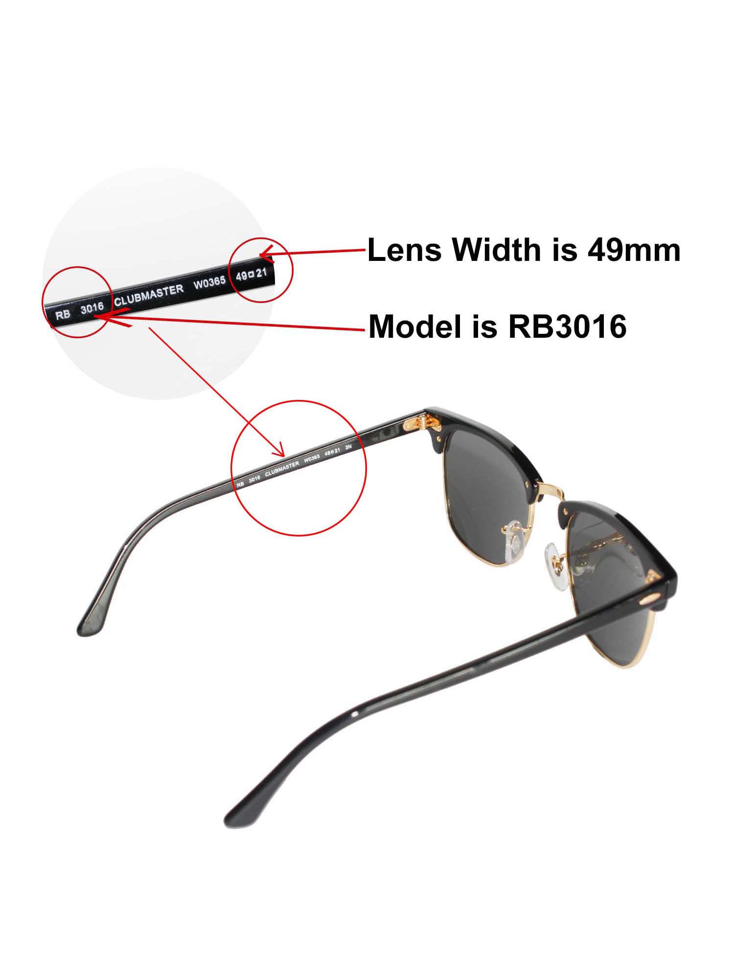 Replacement Lenses for Clubmaster 49mm RB3016 Choose your lens STYLE