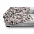 thumbnail image 3 of Modern Soft Flannel Fleece Throw Blanket, Ink Handwritten Popular Country Capitals with Fashion Words Artwork, Cozy Plush for Indoor and Outdoor Use, 50" x 70", Red Black and White, by Ambesonne, 3 of 6
