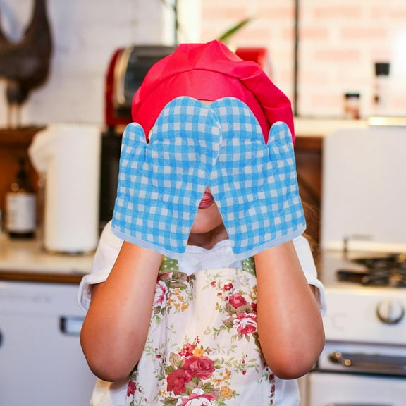 HEATSHAKING Plaid Oven Mitts 2Pair 7.1x4.7x0.5In