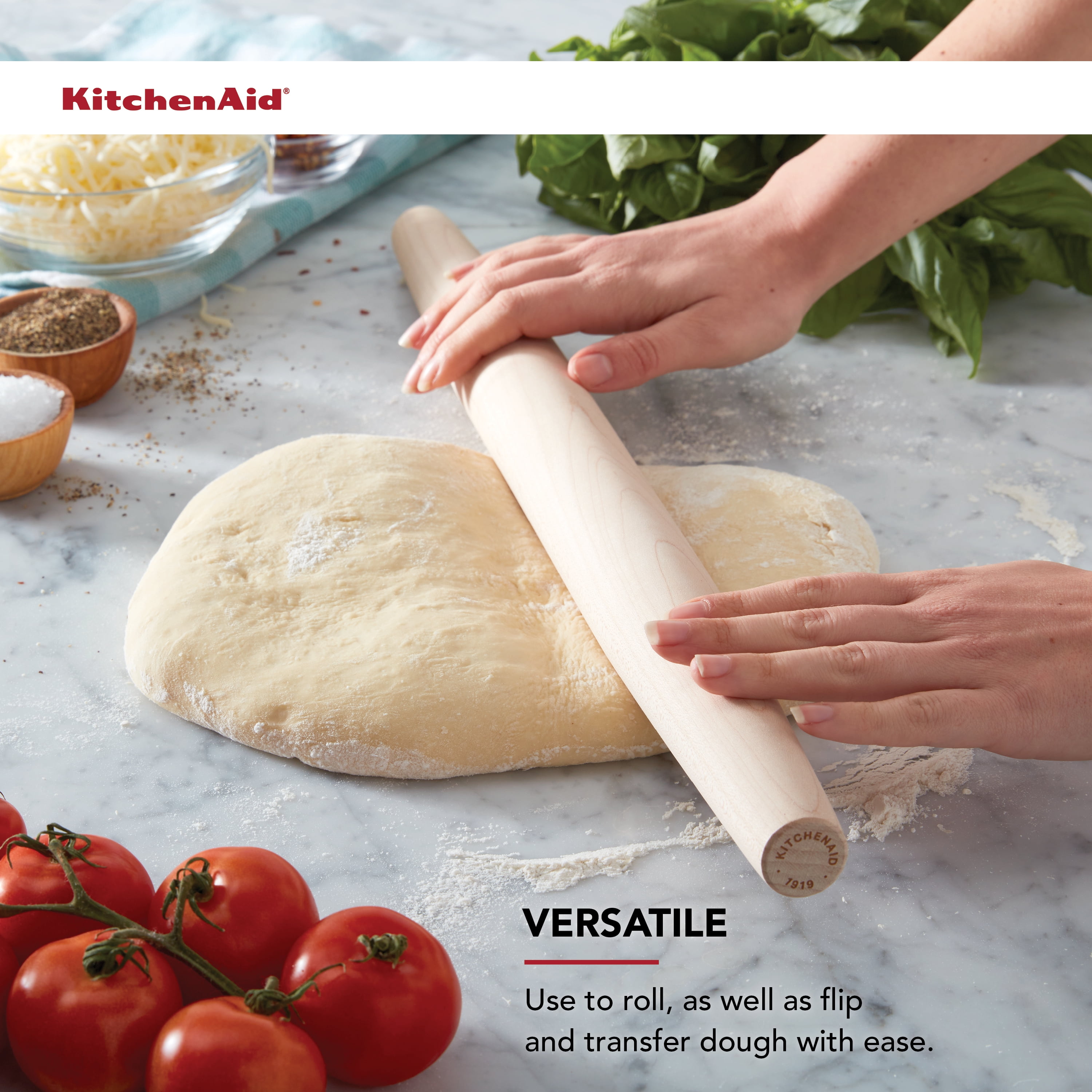 Kitchenaid 22-inch Maplewood French Rolling Pin in Light Wood Color