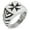 Silver, variant on Stainless Steel Maltese Cross Chevron Pattern Biker Style Polished Ring