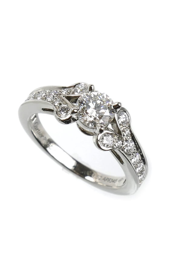 Pre-Owned CARTIER (Cartier) Pt950 Platinum Ballerina Solitaire Ring, N4196950, 0.52ct Diamond,...