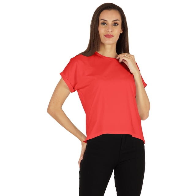 Inkmeso T-shirt à Épaules Tombantes et Col Rond pour Femmes, Coupe Décontractée pour l'Été
