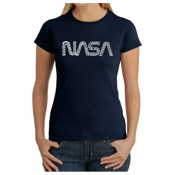 LA Pop Art Women's Word Art T-Shirt - Worm Nasa