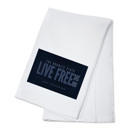 New Hampshire, Live Free or Die, The Granite State (Blue) (100% Cotton Tea Towel, Decorative Hand Towel, Kitchen and Home)