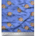 thumbnail image 1 of Soimoi Blue Rayon Fabric Artistic Floral & Stripe Fabric Prints By Yard 42 Inch Wide, 1 of 3
