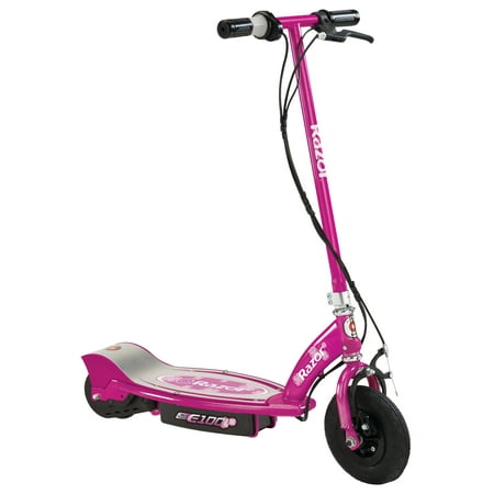 Razor E100 Electric Scooter - Sweet Pea, for Kids Ages 8+ and up to 120 lbs, 8" Pneumatic Front Tire, 100W Chain Motor, Up to 10 mph & Up to 40 mins of Ride Time, 24V Sealed Lead-Acid Battery