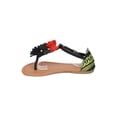 thumbnail image 4 of New Women Wild Diva Livia-126 Mixed Media Pom Pom Tribal T-Strap Flat Sandal, 4 of 5