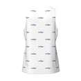 thumbnail image 5 of Easygdp Party Shark Cute Men's Tank Top, Sleeveless Muscle T Shirts, Breathable, Quick-Dry, Loose for Gym, Running, Fitness - Large, 5 of 9