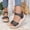 Black, variant on KIJBLAE Women's Plus Size One Strap Peep Toe Sandals, Adjustable Buckle Design, Trendy Comfortable Daily Summer Casual Footwear Khaki 36