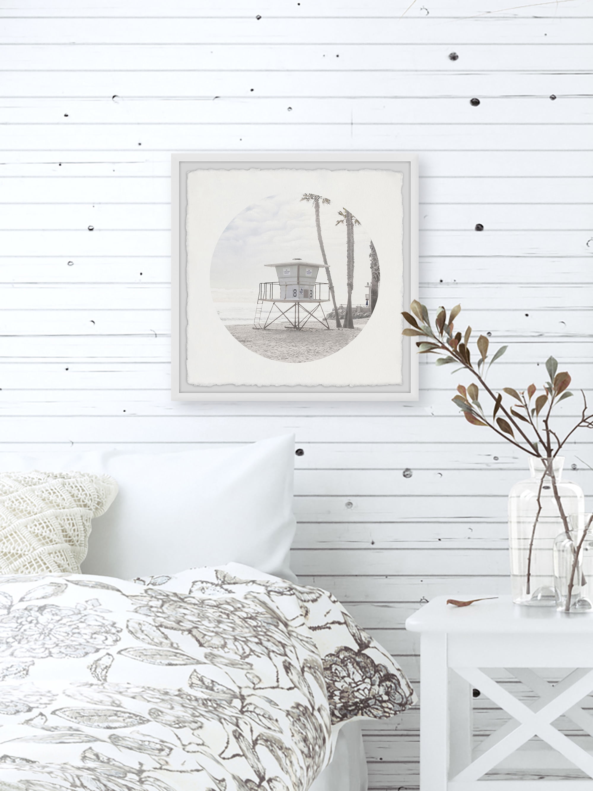 Marmont Hill Sand Beach Tower Framed Wall Art, 32" x 32"