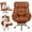 Bronze Coffee, variant on Adjustable Reclining Leisure Office Chair, Adjustable Backrest & 5-Position Adjustable Armrest, Waterproof Faux Leather Swivel Chair with Retractable Footrest & Side Storage Pocket, Brown