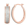 thumbnail image 2 of Forever Facets Diamond Accent Bold Hoop Earrings in 14k Rose Gold over Bronze, Adult Female, 2 of 6