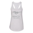 thumbnail image 2 of Wild Bobby, Ford Mustang Logo 50 Years Vintage Emblem, Cars and Trucks, Women Racerback Tank Top, White, X-Large, 2 of 4
