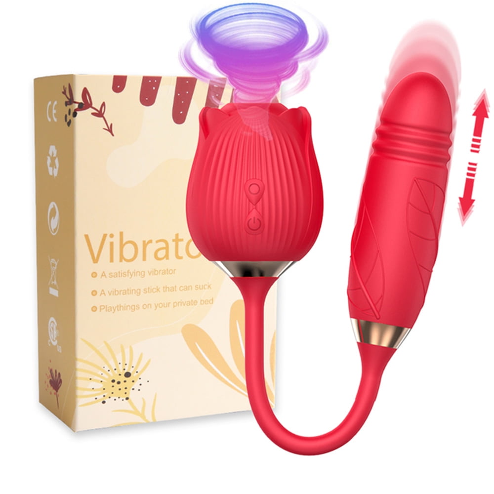 Rose Toy Vibrator for Woman,Clitoral Tongue Vibrator Sex Toys with 10 Speed Modes,G-spot Dildo Rose Nipple Massager Licking Stimulator for Women
