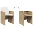 thumbnail image 3 of vidaXL 9 Piece Garden Dining Set with Cushions Beige Poly Rattan, 3 of 5
