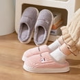 thumbnail image 3 of Zapatillas de algodón para mujer de otoño e invierno, para el hogar, para parejas, para interiores y exteriores, cálidas, con suela gruesa, para hombres, 3 of 7
