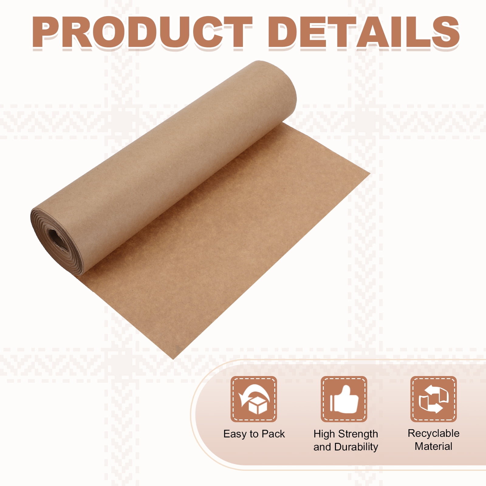 Uxcell Kraft Wrapping Paper, 11.8"x 1181"(98.42') Decorative Paper Kraft Craft Paper for Gift Wrapping Bouquet Flower Bulletin Board Art Painting Craft Packaging Shipping, White 730GSM