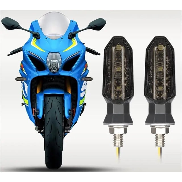 8mm Mini Motorcycle LED Turn Signal Lights Amber Flashing Light Blinker Turn Signal Lamp 12V Moto Indicator Lamp Accessories