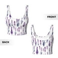 thumbnail image 6 of Goofa Lavender Flowers Printed Sports Bras for Women, High Impact Running Bra Workout Crop Tank Tops Longline Sports Bra Push up-Large, 6 of 9