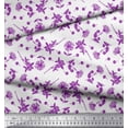 thumbnail image 3 of Soimoi Purple Cotton Duck Fabric Clover & Daisy Floral Decor Fabric Printed Yard 42 Inch Wide, 3 of 3