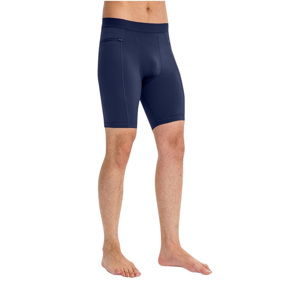 Fewfanhot Men's Compression Shorts with Zipper Pockets, Stretchy Quick-Dry Athletic Underwear Secure Pocket Boxer Briefs for Running & Workout, Multi-Color