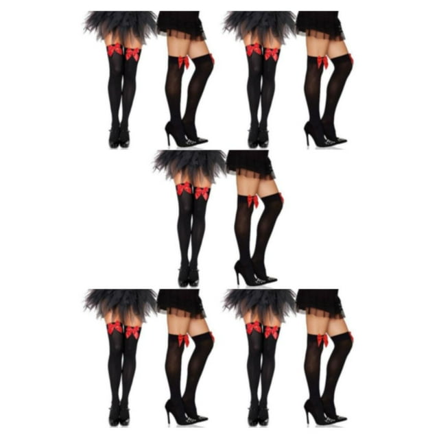 Maytalsory Nylon Thigh High Smooth Line Fit All Body Shape Suitable Dress Delicate Thigh High Stockings 5Set