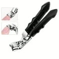 thumbnail image 2 of 1Pcs Professional Nail Clippers for Seniors - Wide Jaw & Angled Head, Stainless Steel Fingernail & Toenail Cutter with Catcher (Black 1pcs), 2 of 6