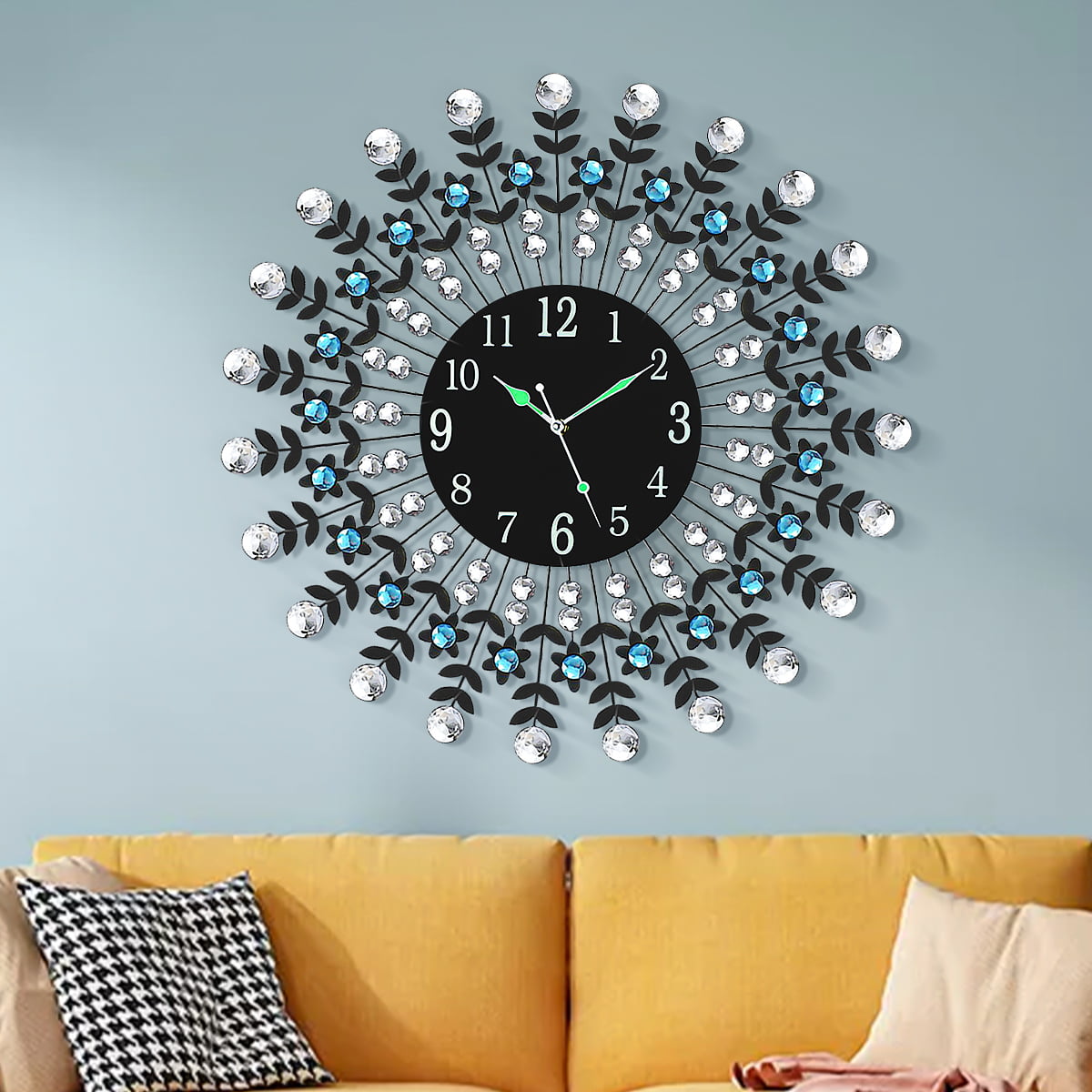 3D Large Wall Clock Metal Crystal Modern Home Decoration Silent Clocks For I1I6 