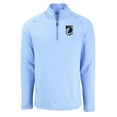 thumbnail image 2 of Men's Cutter & Buck Heather Powder Blue Minnesota United FC Peshastin Eco Fleece Recycled Raglan Half-Zip Top, 2 of 3