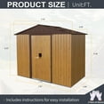 thumbnail image 2 of CarButler 8x4ft Metal Outdoor Storage Shed with Lockable Sliding Doors for Garden Backyard Patio Lawn Coffee, 2 of 7
