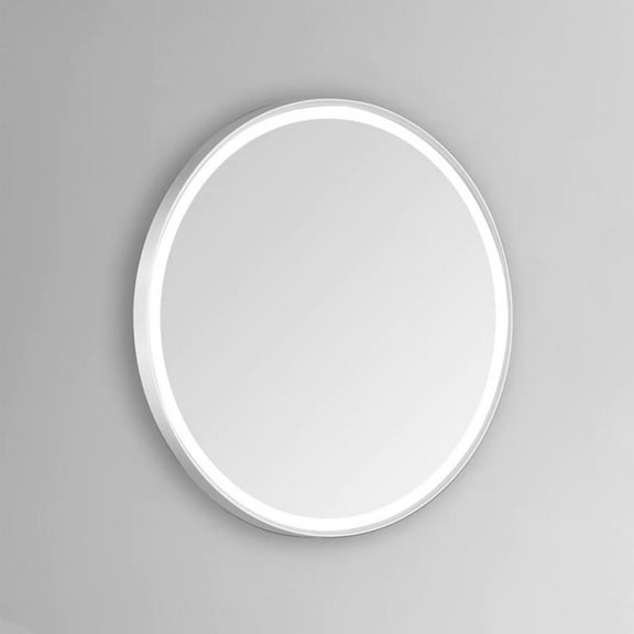 Modern Mirrors Sola Round Lighted Bathroom Vanity Mirror With Aluminum Back Frame and Key Holes